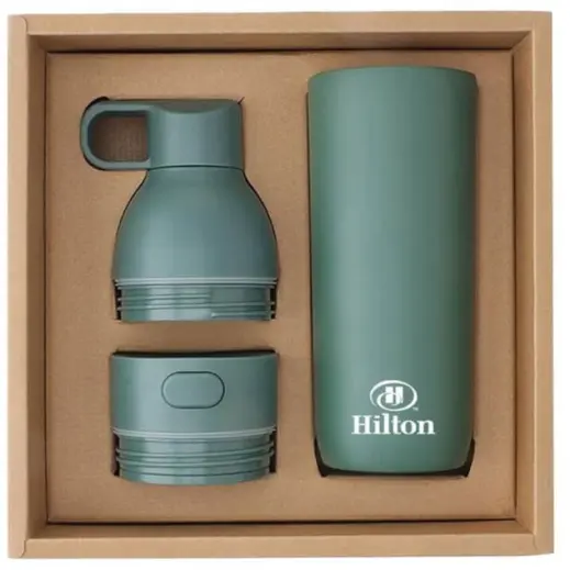 Ruvo Change Zero 2-in-1 Modular Hydration Gift Set Dark Green Branded